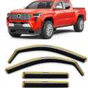 In-Channel Window Rain Guards Fit for Toyota Tacoma Double Cab 2024 2025 2026 with 4 Full-Size Doors Rain Guard Extra Durable Window Deflectors Truck Window Vent Visors Shades Car Accessories