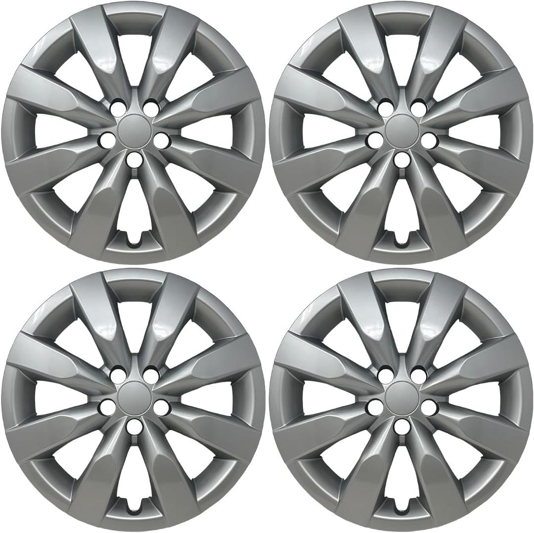 Replacement for Toyota Corolla 2014-2025 Hubcap, Premium Quality Sturdy 16-inch Silver Wheel Cover (4 Pieces) (Set)