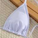 GORGLITTER Women's 3 Piece Swimsuits Triangle Halter String Bikini Top Bathing Suit with Shorts (White, L)