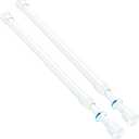 MEXAU 2PCS Small Tension Curtain Rod 11 to 19 Inch,White Short Curtain Rods No Drilling,Loaded Expandable Spring Curtain Rods for Windows,Kitchen,Closet,Cupboard,Door,Bookshelf