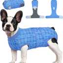 Kuoser Dog Recovery Suit for Female Male Dogs, Post-Surgery Bodysuit for Spay Neuter, Dog Onesie After Surgery, Anti-Licking Pet Surgical Recovery Suit, Blue XS