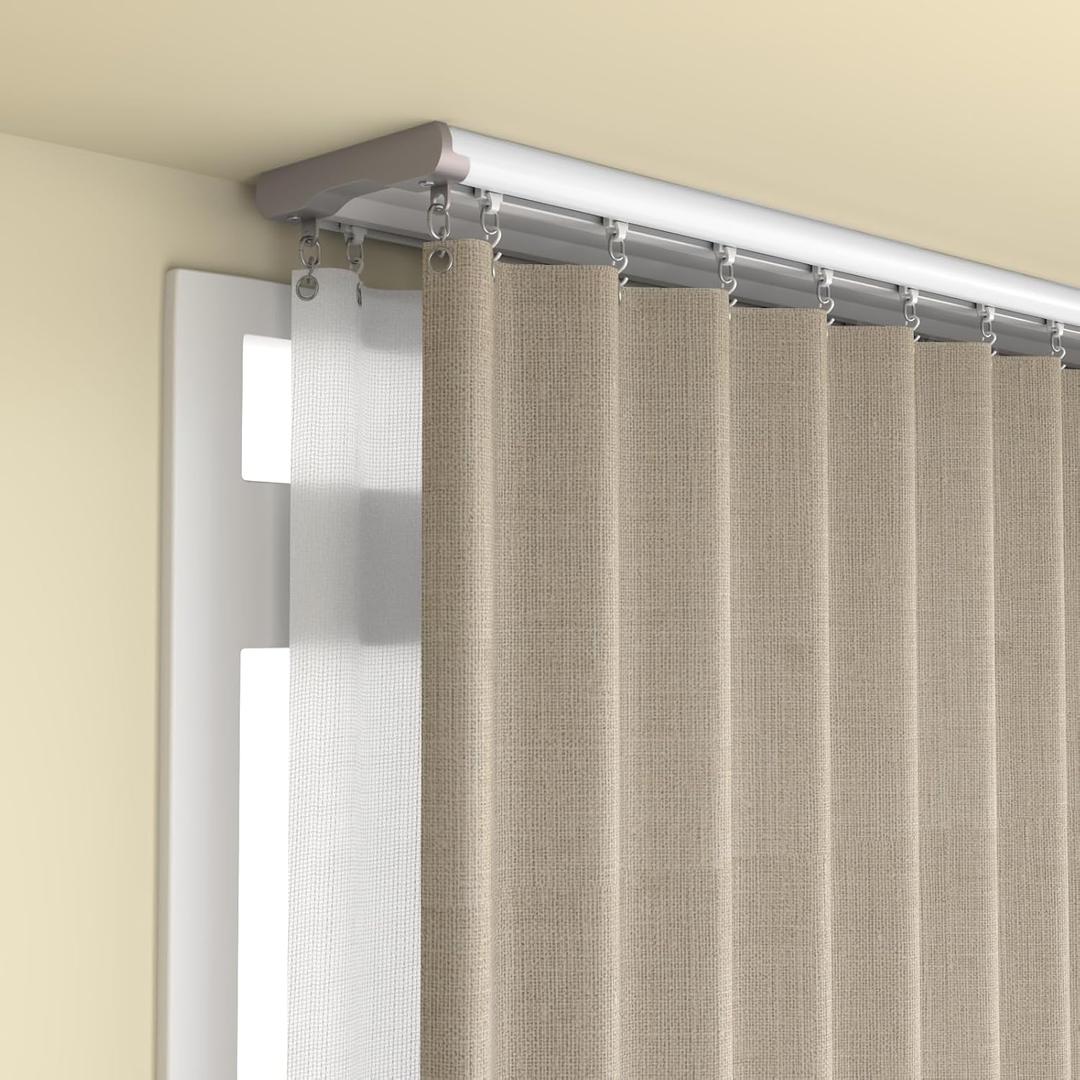 Silent Double Curtain Track Ceiling Mount 6'/8'/10'/12'/15', Wide 4" White Aluminum track Curtains Rail, Bedroom/Window/Hotel Drop Ceiling Curtains Tracks (without curtains & hooks) (Double, 6ft)