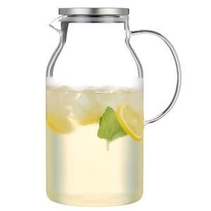 Karafu 95 Ounces/2.8 Liter Glass Pitcher with Lid, Wide Mouth Heat Resistant Water Jug for Hot/Cold Water, Ice tea and Juice Beverage