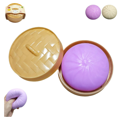 Squishy Dumplings Toy,Anxiety Relief Fidget Toy,Soft Squeeze for Adults (Purple)