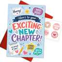 2 x Exciting New Chapter Good Luck Card, Back to School Card, 8x5.3 Inch