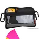 Video Accessories Organizer Pouch with Clear Window, 900D PU Utility Bag for Camera Accessories, Cable Storage, Battery Case, Small Tool Bag with Carabiner & ID Labels, for Travel Filming