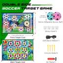 Trampoline Sticky Soccer Ball Game Accessories with 2 Inflatable Balls, Double Side Soccer Goal Target Attachment Fits 8 10 12 14 15 16 FT Trampoline, Indoor Outdoor Lawn Backyard Game