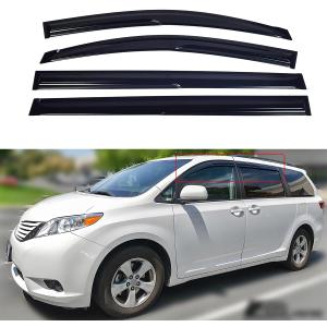 Window Visors Compatible with 2011 2012 2013 2014 2015 2016 2017 2018 2019 2020 Toyota SiennaRain Guards Sun Shields Window DeflectorTape-On Mugen Style4PCS