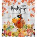 EOBTAIN Fall Thanksgiving Shower Curtain for Bathroom Turkey and Farm Harvest Plant on Vintage Wooden Board Shower Curtain with 10 Hooks Pumpkin and Sunflower Bathroom Curtains Shower Set 60x72 Inch (Black)