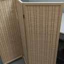 3 Panel Short Panel Divider Screen,3.95 FT Tall Bamboo Room Divider Folding Privacy Screen,Short Panel Divider Freestanding Room Divider for Room Seperation, Beige