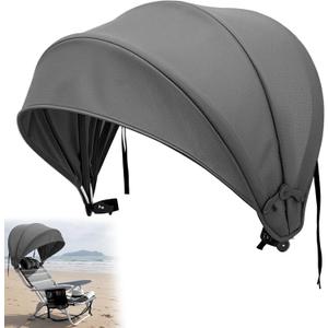 DaisyInner 1 Pcs Beach Chair Umbrella Canopy Extra Large Foldable Chair Sun Shade with Adjustable Clamp for Beach Camping Fishing Lounge Outdoor (Grey)
