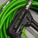 Tool Daily Sewer Jetter Kit for Pressure Washer 100 FT, Short Power Washer Gun, Drain Cleaner Hose 1/4 Inch NPT, Corner, Rotating and Button Nose Sewer Jetting Nozzle, 3600 PSI (Green)