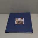 Photo Album Self Adhesive Scrapbook Album for 3x5 4x6 5x7 8x10 Pictures,40 Pages Linen Cover with Display Window DIY Photo Book,Ideal Gifts for Family Travel Wedding Baby (Dark Blue)