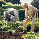 PIMEKOY Weed Puller Tool with Long Handle, Hoe Garden Tool Weeding Rake Combo for Uprooting, Garden Hoe, Weed Remover Manual Hand Weeder for Yard Flower Bed(Black)