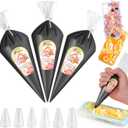 Cream Glue, 3PCS Black Whipped Cream Glue Kit (Each 100g) with 6PCS Piping Tip, DIY Phone Case Kit for Decoration Craft Gift Fun for Birthday, Christmas