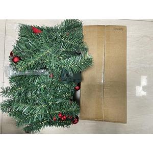 Shearly Artificial Christmas Garland,Christmas Garland with Lights, 9FT/2.7M, for Mantle, Home, Stairs, Fireplace, Porch, Indoor/Outdoor