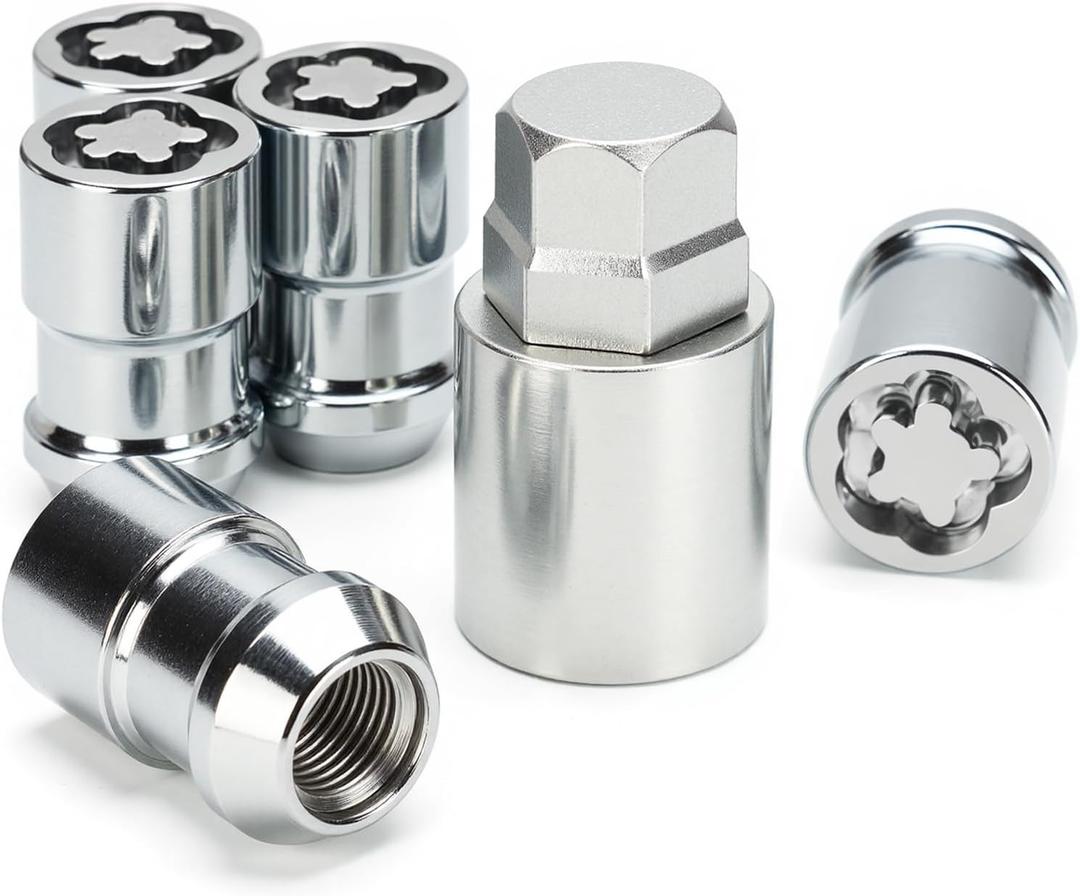 Wheel Lock Lug Nut Set 1/2-20 Anti Theft Fit Jeep Grand Cherokee Liberty Wrangler JK Sahara Unlimited Rubicon X CJ5 CJ6 CJ7 Ford Bronco Dodge Ram charger 5 Locking Security Nuts Replace 24538