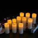Vinkor Flameless Candles Battery Operated Candles Real Wax Pillar LED Candles with 10-Key Remote and Cycling 24 Hours Timer (Ivory Set of 12 D2.2 X H 5")