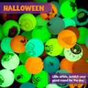 JOYIN 48 PCS Halloween Bouncy Balls for Kids Gift, Glow in The Dark Bouncing Balls for Halloween Party Decoration, Trick or Treats Glowing Bounce Ball for Halloween Party Favors Supplies Goodie Filler