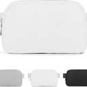 Fanny Pack Black Belt Bag for Women and Men, Fashionable Waterproof Waist Pack with Adjustable Strap for Traveling, Hiking, Jogging, Cycling (White)