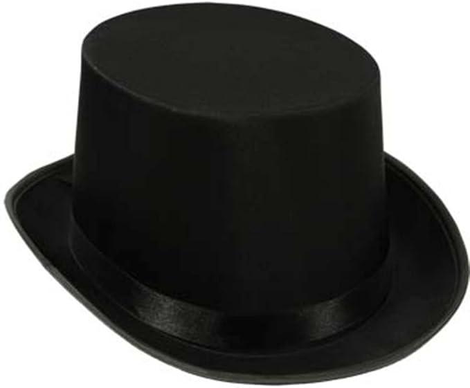Super Z Outlet Black Top Hat Satin Costume Magician Fancy Style Party Accessory 10 Inch