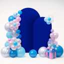 LEBENGURU Set of 2 Upgraded Wedding Arch Cover,Royal Blue Spandex Fitted Arch Backdrop Cover, Round Top Chiara Stand Covers for Birthday Party Baby Shower Banquet Balloon Dcor(6FT,7.2ft)