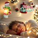 Afirst Christmas Night Light, 3D Christmas Snowman Campfire Nightlight, Flickering Night Light Plug in Christmas Decorations Snowman Figurines Lamp for Home Wall Bedroom