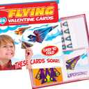 Kangaroo 28 Pack Flying Paper Airplanes Valentines Day Cards for Boy & Girl with Envelopes & Stickers - Valentines Day Cards for Kids School - Valentine Bulk Party Favors Classroom Gift