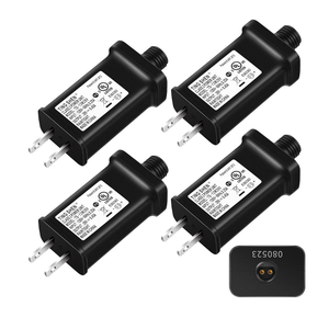 Enhon 4 Pack 29V Class 2 LED Power Supply, UL Certification LED Transformer Replacement, IP44 Waterproof Low Voltage US Plug Adapter for LED String Light Christmas Xmas Tree Light, Black(TS-13W29V)