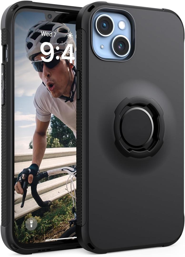 Lock Protective Case for iPhone14 Plus,iPhone15 Plus Black