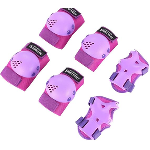BOSONER Kids/Youth Knee Pads Elbow Pads Wrist Guards Set for 3-15 Years, Child Protective Gear Set for Roller Skates, Cycling, BMX Bike, Skateboard, Inline Skating, Scooter Riding Sports (Purple)