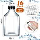 Patelai 16 Pcs 200 ml Small Glass Bottles with Caps Bulk 6.8 oz Mini Clear Flask Liquor Bottles Empty Alcohol Shot Bottling DIY Wedding Gift for Syrup Potion Juice Wellness Vodka Beverages Whiskey Oil