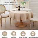 AUSSPVOCT Textured Linen 60 Inch Round Tablecloth Up to 48" Tables, Waterproof Spill-Proof Wipeable Round Table Cloth Wrinkle Free Circle Dining Table cover for Birthday Farmhouse Spring Easter Decor