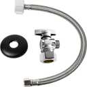Toilet Connector Plumbing kitComplete Toilet Set Valve, 1/2 inch NOM Inlet x 3/8 inch OD Compression Outlet Angle Shut Off