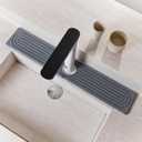 Stone Faucet Mat for Kitchen Sink, Quick Drying Mats, Water Absorbing Guard & Sink Protectors, Diatomite Bathroom Counter Tray, Kitchen Decor Home Accessories - Dark Grey, Large, 23.6''x4''