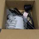 Floor Lamp for Living Room, Adjustable Head Standing Lamp with White Plastic Shade, Black Reading Floor Lamps for Dorm, Bulb not Included