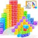 Magnetic Blocks - Translucent Magnetic Building Blocks for Toddlers 1-3, STEM Rainbow Magnet Cubes for Kids Ages 2-4, Magnet Toys for Kids 3-5, Christmas Birthday Gifts for Girls & Boys