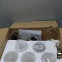 Island Light for Kitchen, Brushed Nickel Dining Room Light Fixture Over Table with Milk Glass Shade, 5-Light Linear Chandelier Pendant Lighting for Dining Table Kitchen Island Living Room