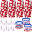 Yaomiao 36 Pieces Baseball Party Favors Set, Include 12 Baseball Treat Bags 12 Mini Baseball Keychains 12 Silicone Baseball Bracelets Baseball Snack Candy Gift Bags for Team Party Supplies