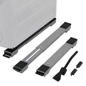 LUCKUP Heavy Duty Appliance Rollers W/Crowbar, Extendable Washing Machine Stand Furniture Rollers Mobile Fridge Base Furniture Sliders for Refrigerators Washer and Dryer Support 660 lbs, Black