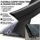 3ft Carpet Edge Trim, Carpet to Tile Transition Strip, Flexible Cuttable Floor Transition Strip, Threshold Cover for Doorways with a Height Less Than 5 mm Gray