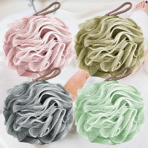 4pcs Bath Sponges Shower Loofahs 50g Mesh Balls Sponge Multi Color for Body Wash Bathroom Men Women - 4 Pack Scrubber Cleaning Loofah
