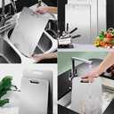 Stainless Steel Cutting Board Double Sided for Kitchen, Food Grade Chopping Boards Perfect for Cutting Meats, Fruits And Vegetables, Dishwasher Safe Easy to Clean (14"L x 10"W)