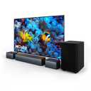 ULTIMEA 5.1 Sound Bar with Dolby Atmos, 410W Surround Sound System for TV, 3D Sound Bars for Smart TV with Subwoofer, Adjustable Surround and Bass, Home Audio Soundbars for TV, HDMI eARC, Poseidon D60