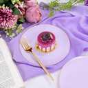 PULOTE 100PCS Purple Plastic Plates Disposable - Include 50 Dinner / 50 Dessert Plates Heavy Duty for Party, Wedding&Birthday