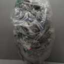 Pre-Lit Artificial Christmas Tree 3ft,Snow Flocked Xmas Pine Tree Decorated with 70 LED Lights,140 Branch Tips,7 Pine Cones,10 Red Berries Christmas Snow Tree for Desktop,Battery Powered (White+green)