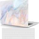 Hard Cover Compatible with MacBook Pro 13 Inch Case 2012 2013 2014 2015 Release Model A1425 A1502, Plastic Laptop Cover & Keyboard Skin for MacBook 13.3" with Retina Display, Colour Marble