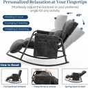 Oversized Outdoor Rocking Chair with Corduroy, Adjustable Backrest, 27.5 inches