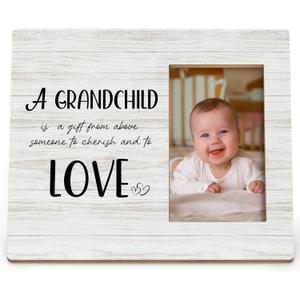 Grandparents Day Gifts, Grandparents Picture Frames, First Time Grandparent Grandma Grandpa Gifts, Grandkids Photo Frame, Grandpa Grandma Grandchildren Wood Picture Photo Frame for 4x6 Photo (love)