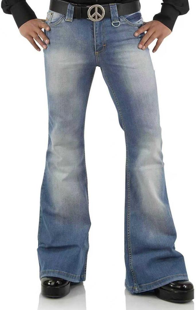 Men's Vintage Bell Bottom Jeans 60s 70s Outfits for Men,Mens Bell Bottoms Disco Pants Flared Jeans (3X-Large, Blue4)